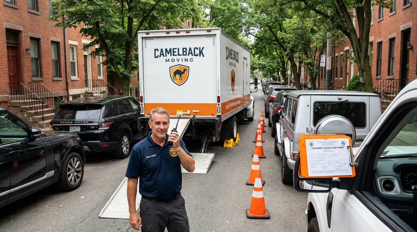 City street loading permit setup in New Milford, NJ