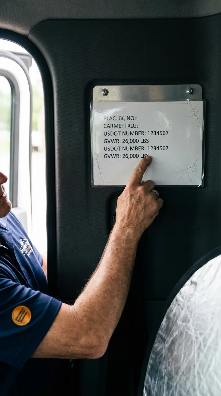 USDOT licensing placard verification in New Milford